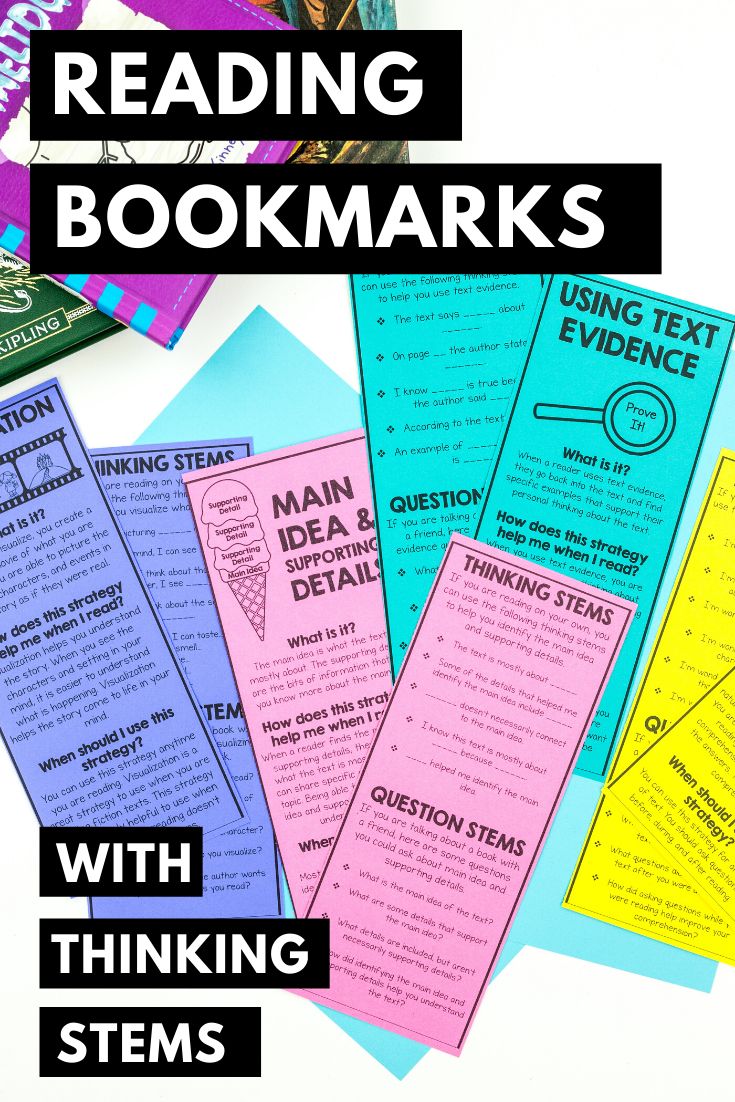 Reading Strategies Bookmark with Response Stems in 2020 Reading
