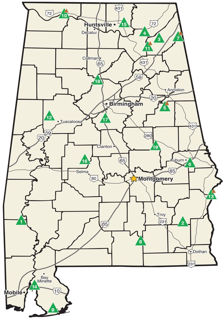 Alabama State Parks Map | State park camping, State parks, Oregon coast