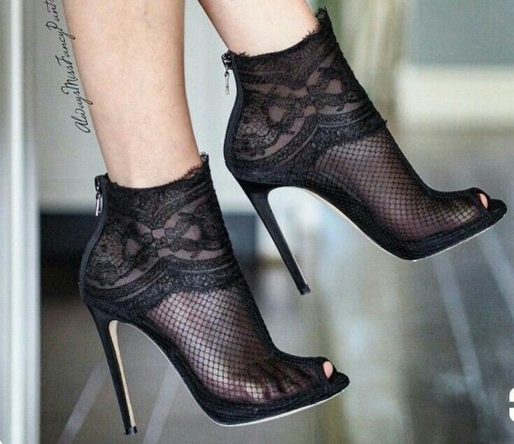 lace bootie heels