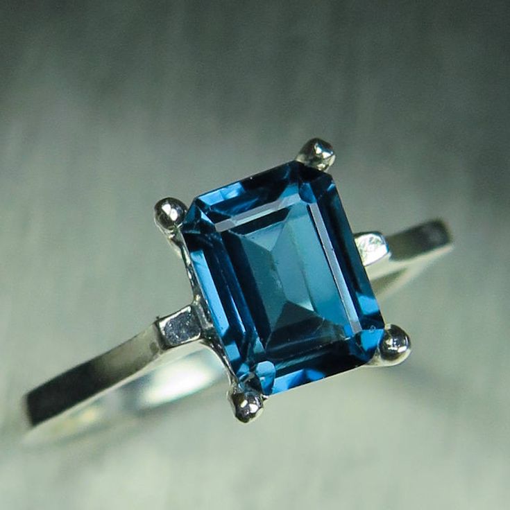 1.75ct Natural London Blue Topaz 925 silver 9ct 18ct 14k 18k Gold Platinum ring 1.75ct Natural London Blue Topaz 925 silver 9ct 18ct 14k 18k Gold Platinum ring