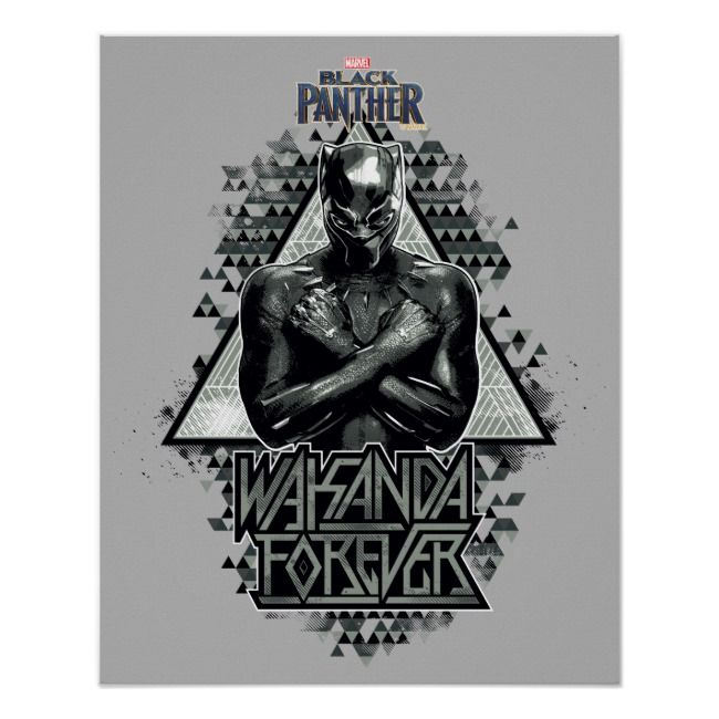 Black Panther Wakanda Forever Graphic Poster Zazzle Com In 21 Graphic Poster Black Panther Marvel Black Panther