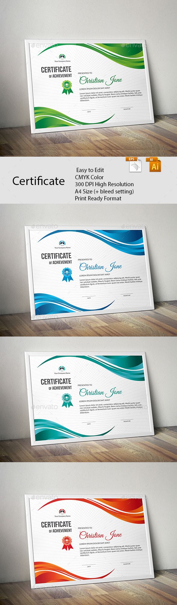 #Certificate - Certificates #Stationery Download here: https://graphicriver.net/item/certificate/20466452?ref=alena994