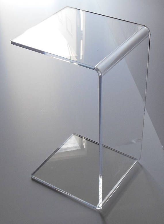 Clear Acrylic Lucite Plexiglass End Slide Table Side Furniture Coffee Clear Acrylic Lucite Plexiglass End, Clear Plastic Sofa Table