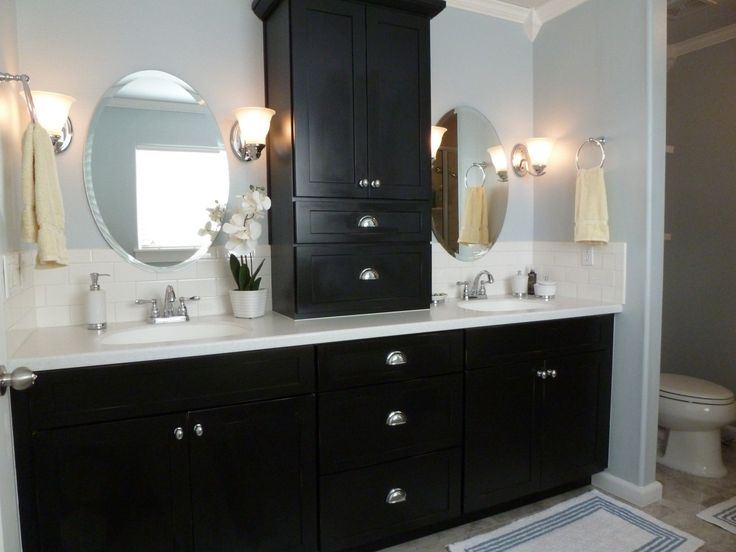 Bathroom Elegant Black Cabinet With White Countertops Appealing Painting Cabinets Painting Bathroom Cabinets, Black Bathroom Cabinets With White Countertops