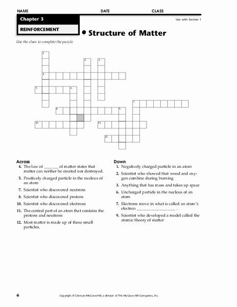 Composition Of Matter Worksheet Answers Beautiful Structure Of Matter