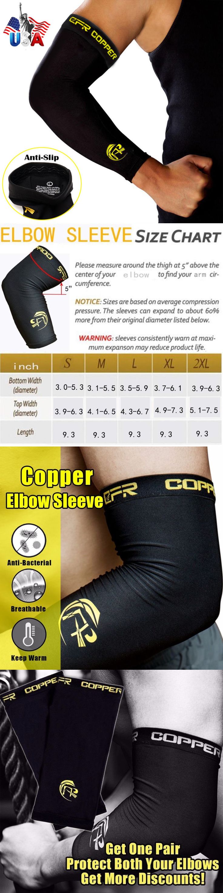 Clothing Shoes and Accessories 158963: Copper Elbow Support Sleeve Arm Brace Art...