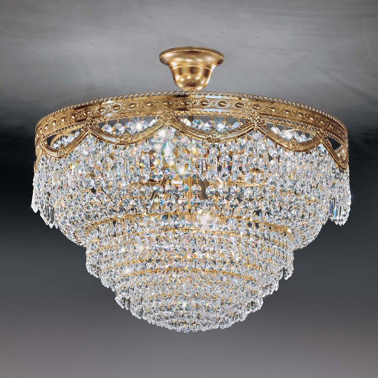 Weinstock 880sf Empire Style Crystal Semi Flush Ceiling Light Lights Chandelier Semi Flush Ceiling Lights, French Empire Crystal Chandelier Chandeliers Lighting H46 X W23