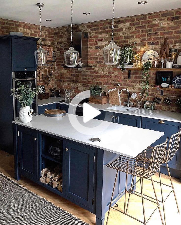 Brown and Blue Kitchen Ideas in 2020 | Kitchen inspirations, Kitchen design open, Luxury kitchens