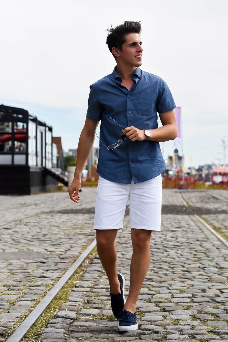 light blue shorts with what color shirt