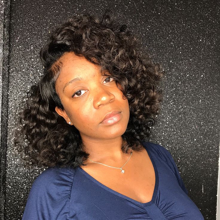 Image may contain: 1 person | Curly bob sew in, Curly hair styles ...