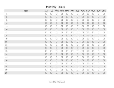 monthly chore list