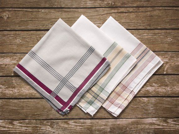100/% Cotton Popular Classic Stripe Vintage Pocket Plaid Men Square Handkerchiefs