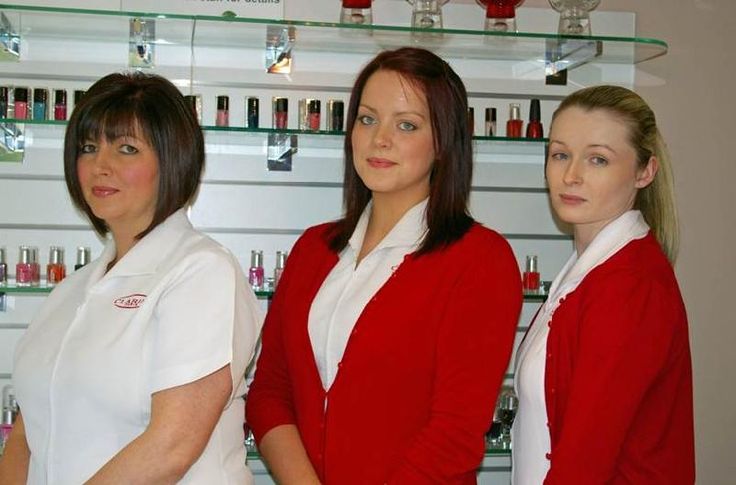 clarins staff, very professional looking uniform, hair tied back - employee uniform form clarins staff, very professional looking uniform, hair tied back - employee uniform form