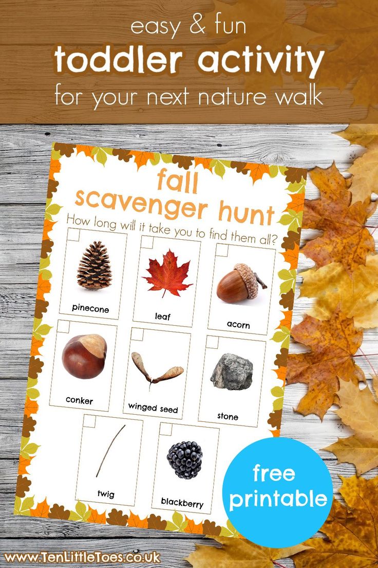 Simple Fall Scavenger Hunt For Toddlers (Free Printable PDF) in 2020 Simple Fall Scavenger Hunt For Toddlers (Free Printable PDF) in 2020