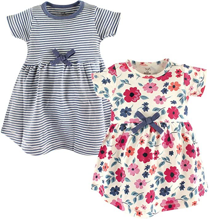 Garden Floral 4 Toddler and Baby Organic Cotton Short-Sleeve Dresses Touched by Nature Girls Toddler
