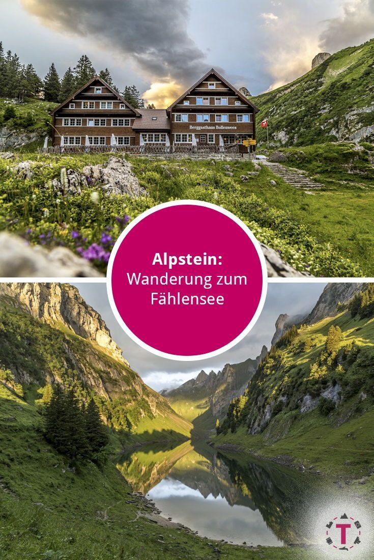 two pictures with the words alpine wandering zum fahlness