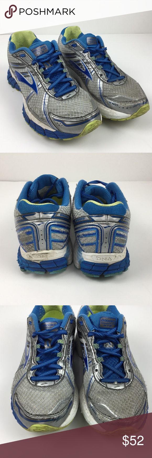 Brooks Gray Blue DNA 15th Edition Tennis Shoes 9 In Good Used brooks-gray-blue-dna-15th-edition-tennis-shoes-9-in-good-used