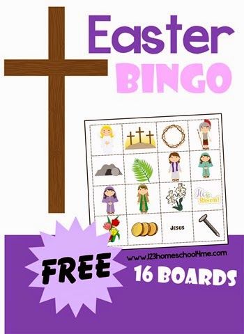 123 Homeschool 4 Me has a FREE Easter Bingo that includes 16 boards! As this activity is picture based it works well for toddler, preschool, kindergarten,