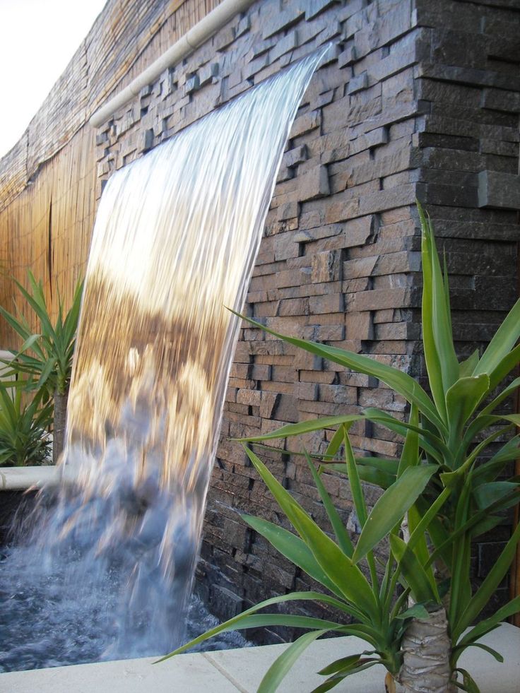 Water Features For Backyard Wall Sheer Descent And Even The B Fountains Outdoor Pool Outdoor Wall Fountains, Garden Wall Fountain Ideas