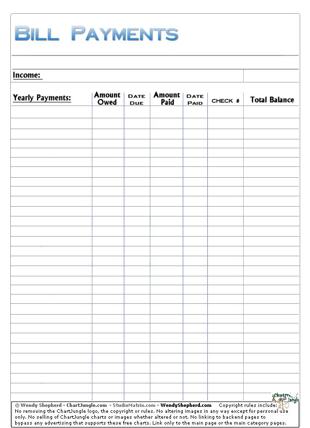 2677 best Printables images on Pinterest Free printable, Free - bill organizer chart 2677 best Printables images on Pinterest Free printable, Free - bill organizer chart