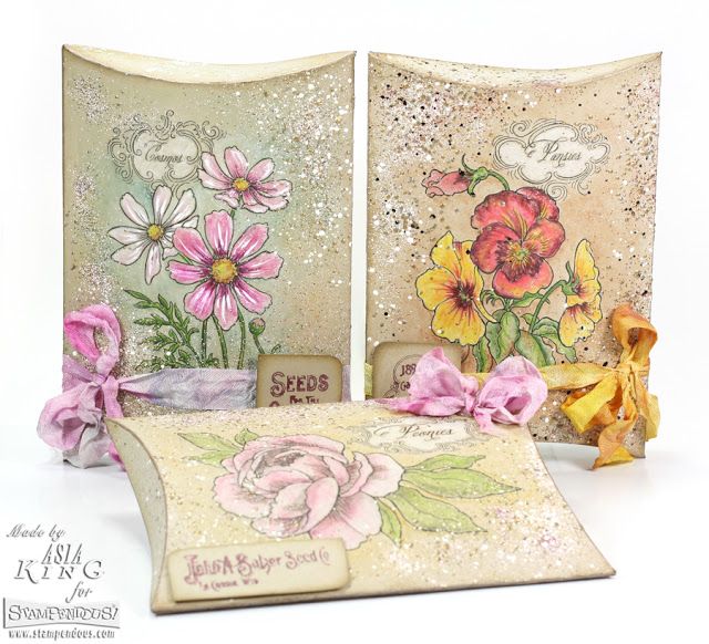 #Cre8time alert! Create pillow box seed packets with a shabby chic touch. #Stampendous diy ...
