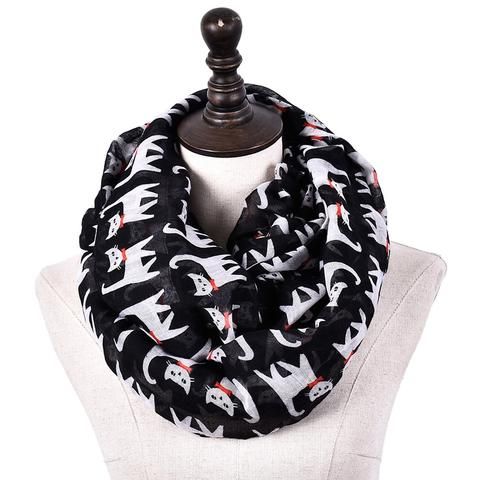 Ladies cat print fashion scarf wrap shawl stole womens scarves