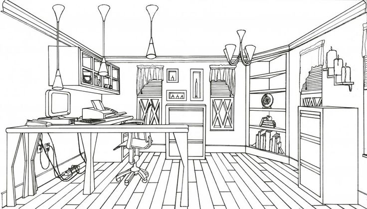 Line Art Home : Line drawing home offfice interior drawings pinterest