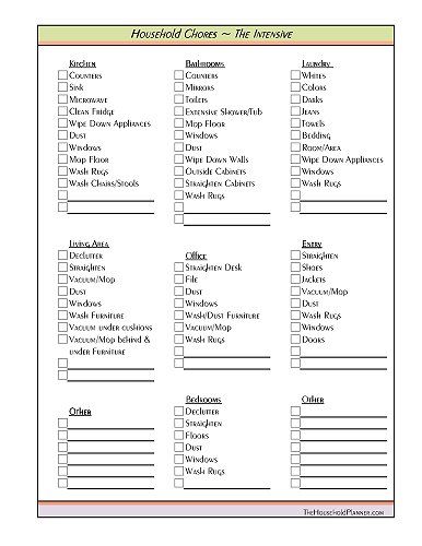 pin on cleaning ideas house cleaning chart template