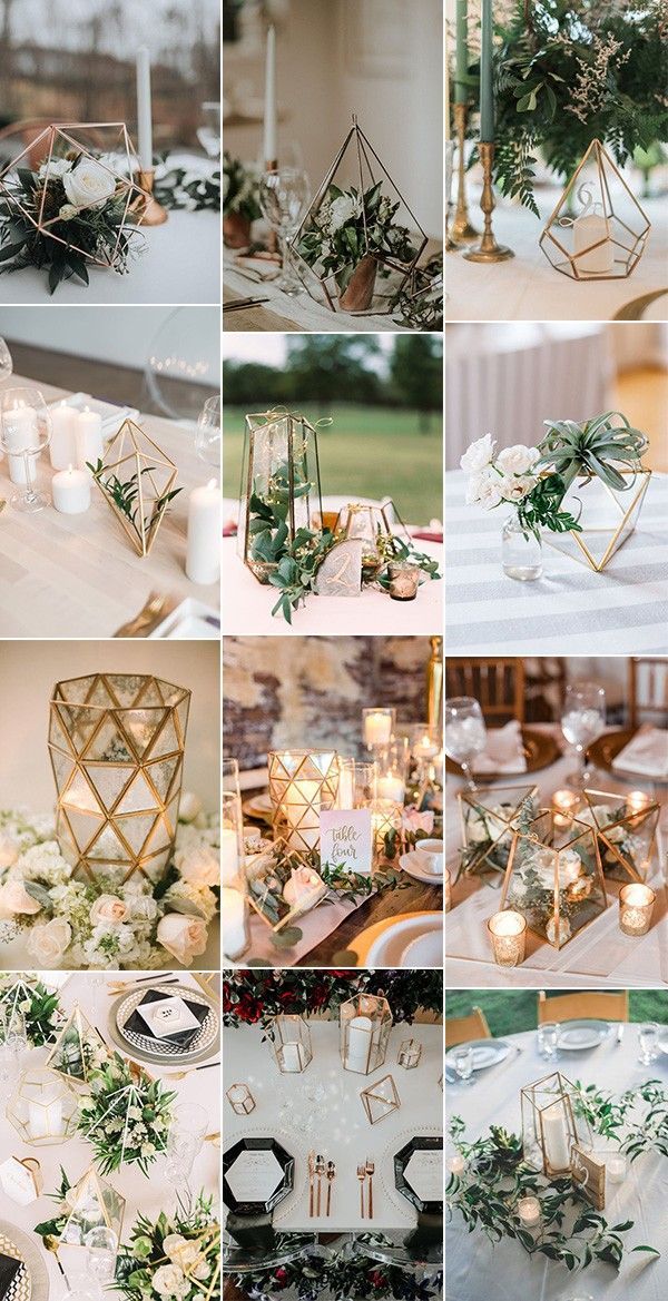 Trending – 20 Industrial Geometric Wedding Centerpieces for 2019 - #Centerpiec...