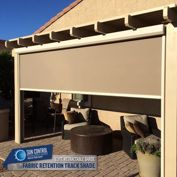 Motorized Fabric Retention Track System Exterior Retractable Patio Shades Shade Motorized Fabric Retention Track System, Motorized Outdoor Patio Shades