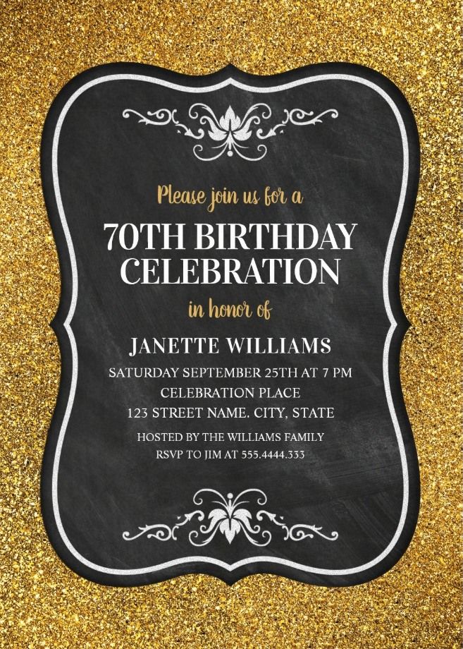 70th Birthday Invitation Background Templates Plancha