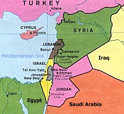 EightFourOneThreeSevenTwoNine: Lebanon Israel Palestine Map