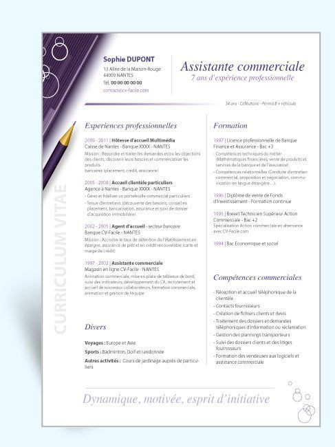 modèle cv original assistante commerciale resume cv resume administrative manager