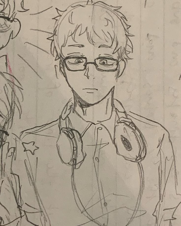 Tsukishima Kei | Drawings, Cartoon art styles, Art inspiration drawing