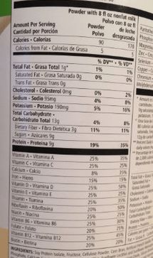 herbalife nutrition label