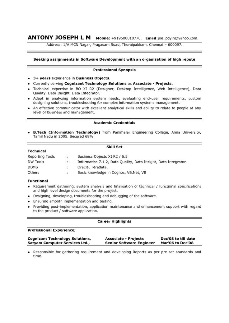 7 best Resumes images on Pinterest Resume, Resume examples and