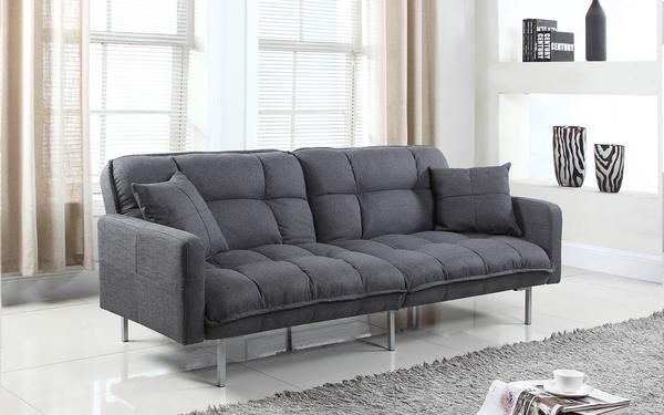 Nemo Cheery Modern Soft Linen Sleeper Futon Sofa Sofamania Com Living Room Comfy Nemo Cheery Modern Soft Linen Sleeper, Soft Linen Sleeper Sofa