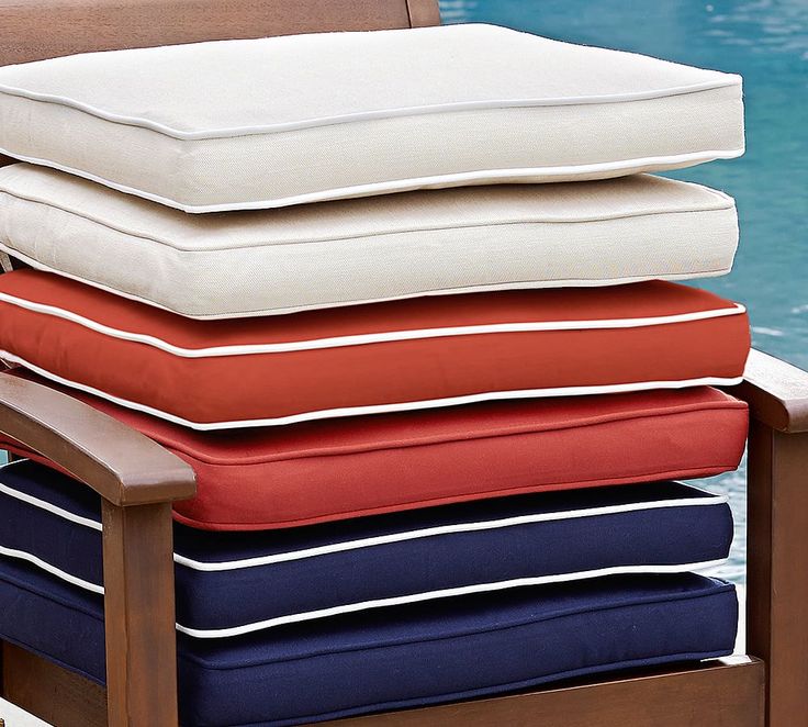 Piped Outdoor Dining Chair Cushion