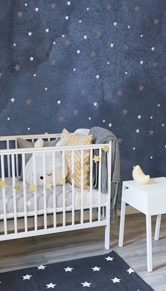 Star Pattern Wallpaper Starry Night Style Muralswallpaper Kids Star Pattern Wallpaper Starry Night Style Muralswallpaper Kids Room Pinterest Nursery Baby And Decor