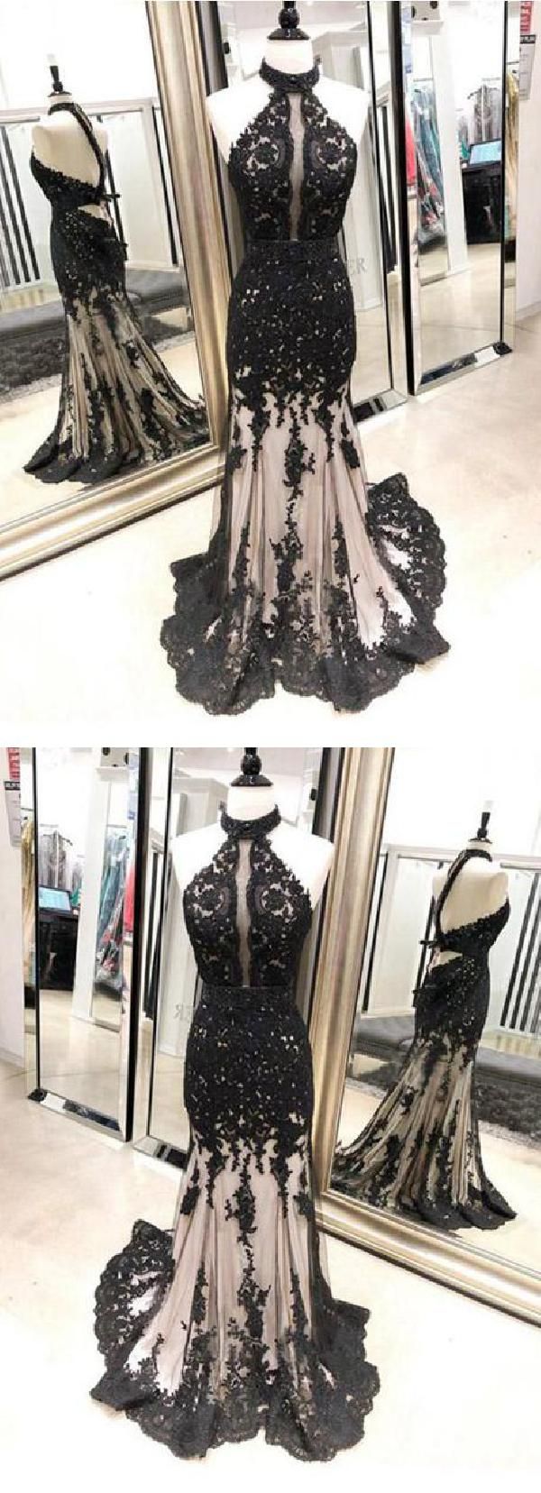 Sexy O-Neck Mermaid Lace Prom Dresses,Long Prom Dresses,Cheap Prom Dresses, Even...