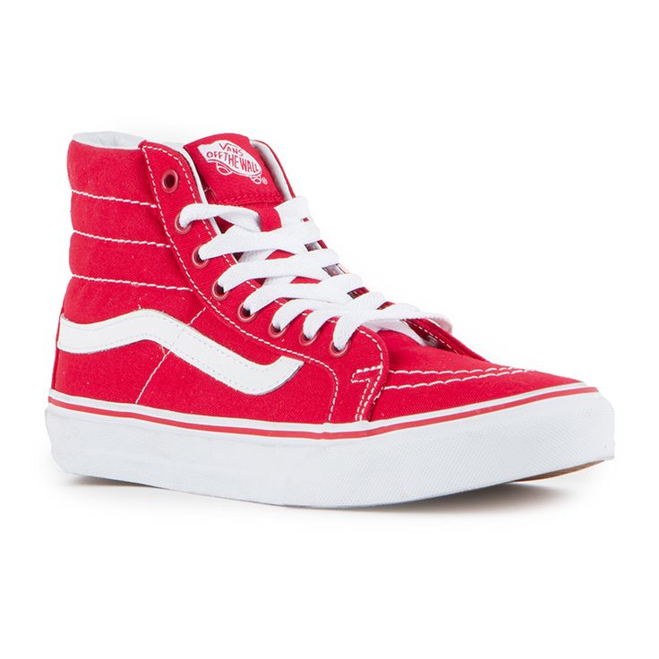 The Vans Classics SK8-HI Slim Women’s Shoes in the Racing Red/True ...