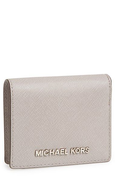 MICHAEL Michael Kors \u0027Jet Set\u0027 Saffiano Leather Card Holder available at #Nordstrom