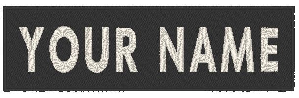 Embroidery 13/" x 3/" Name Tag Patch WHITE GLOW IN DARK W// VELCRO® Brand Fastener