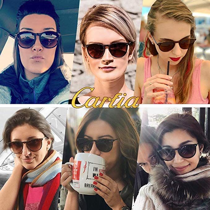 Carfia Retro Polarized Sunglasses for Women Driving Glasses UV400 Protection