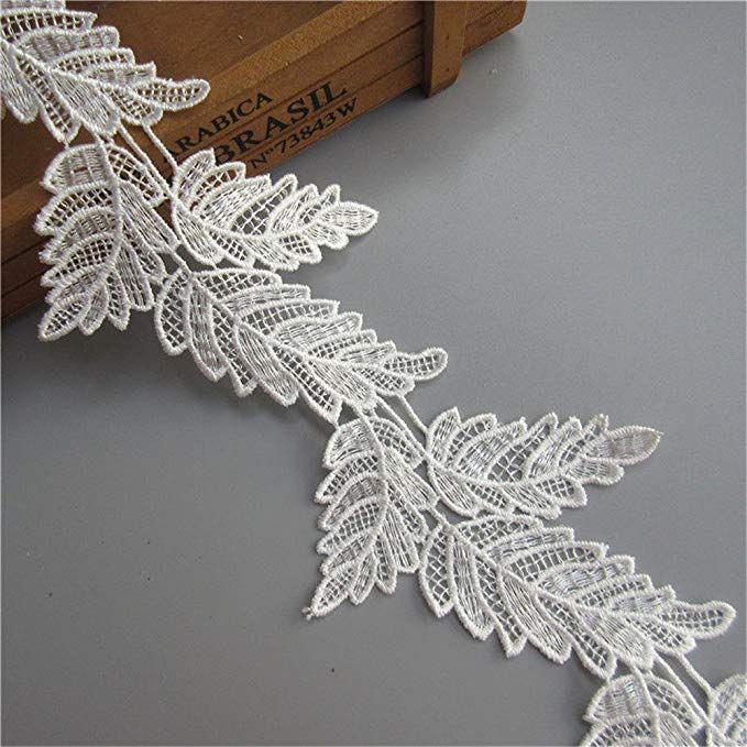 DIY Leaves Flowers Embroidery Lace Edge Trim Ribbon Sewing Craft Wedding Decor DIY Leaves Flowers Embroidery Lace Edge Trim Ribbon Sewing Craft Wedding Decor