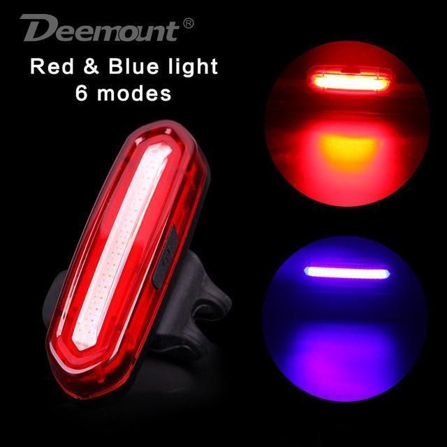 Portable USB Rechargeable Rear Bike Tail Light COB LED Bicycle Safety Rear Light