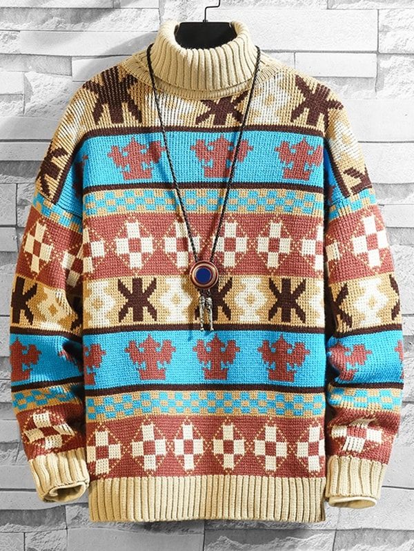 ouxiuli Mens Slim Casual Turtleneck Pullover Sweaters with Twist Patterned ouxiuli Mens Slim Casual Turtleneck Pullover Sweaters with Twist Patterned