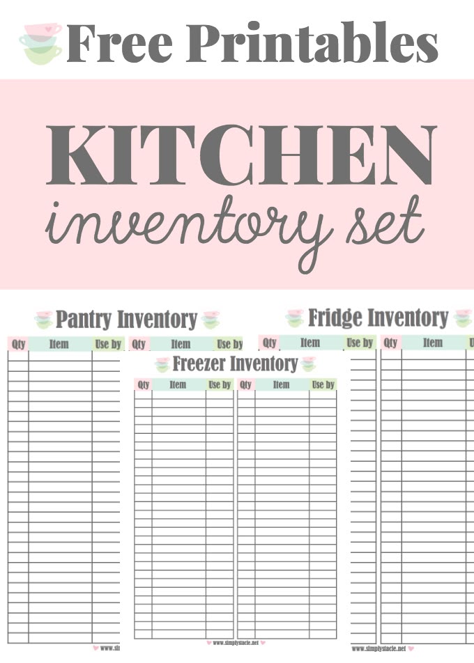Kitchen Inventory Printables - These free printables will help with meal planning and grocery shopping. It includes a pantry, fridge and freezer inventory.