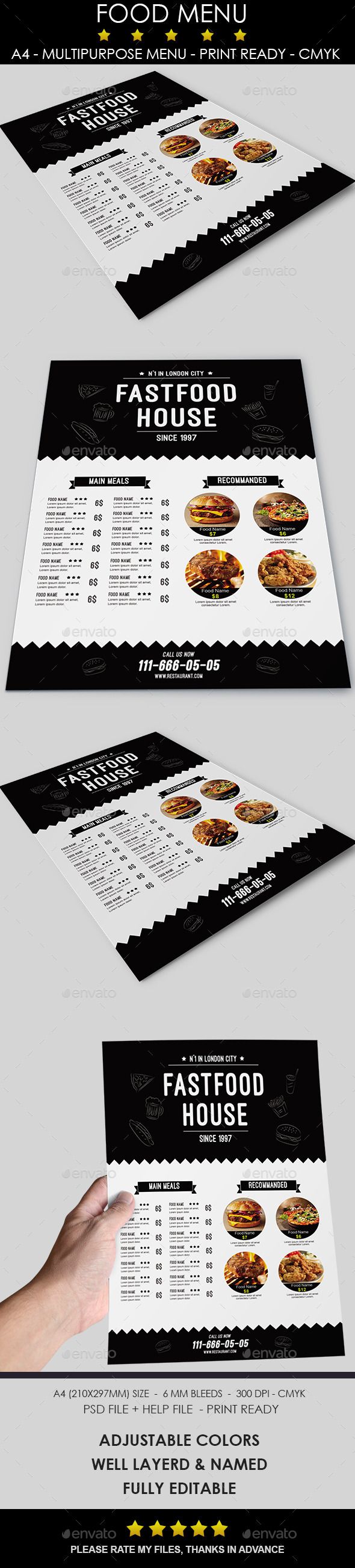 make a food menu