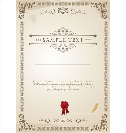 Vector Templates Of Certificates Design Set 01 Certificate